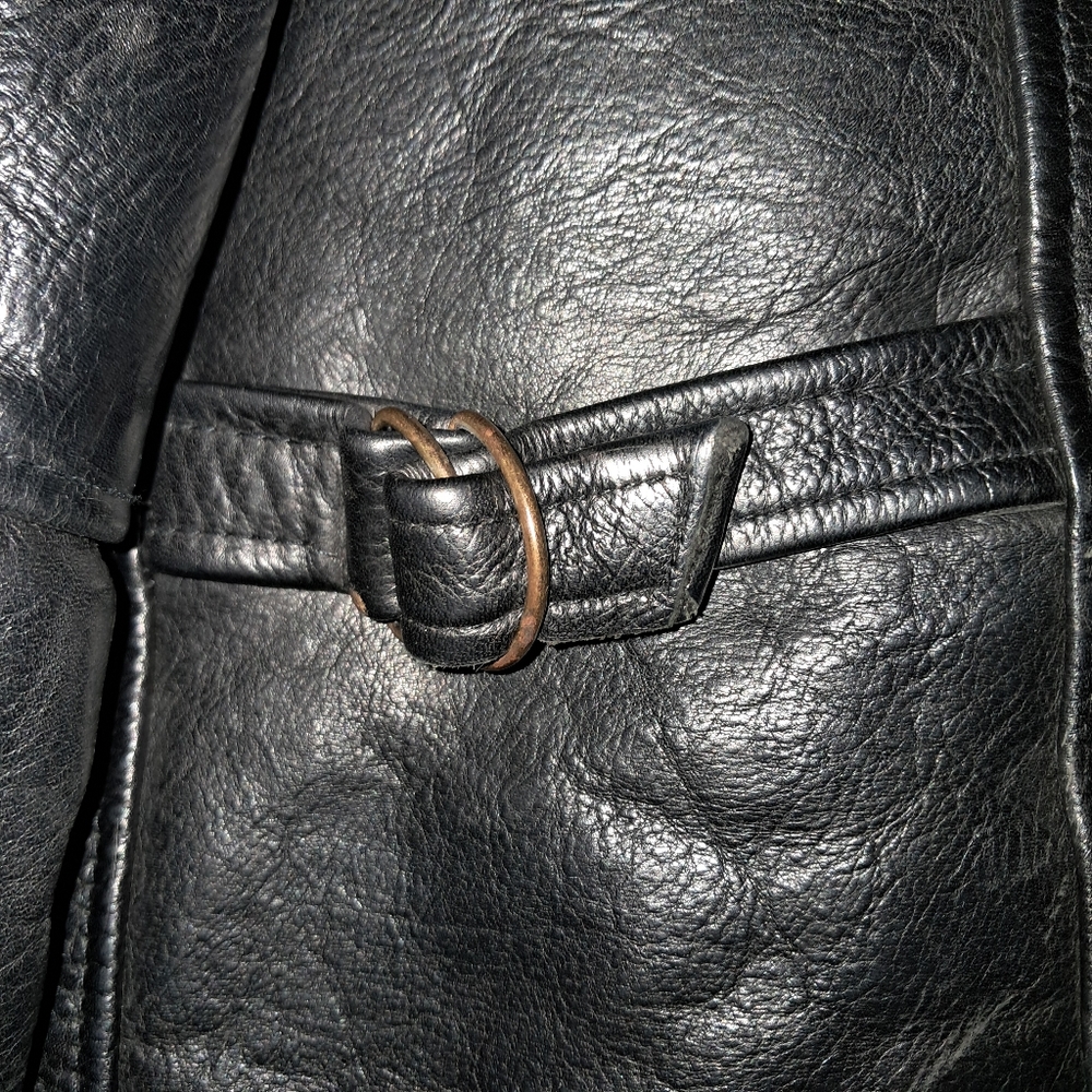 Moda Martani Lux Heavy Black Leather Motorcycle Style Jacket Unisex Large - Picture 8 of 11
